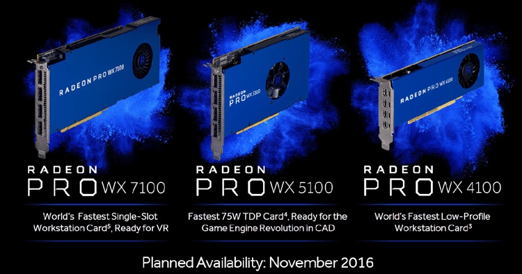  Radeon Pro WX 7100/5100/4100 